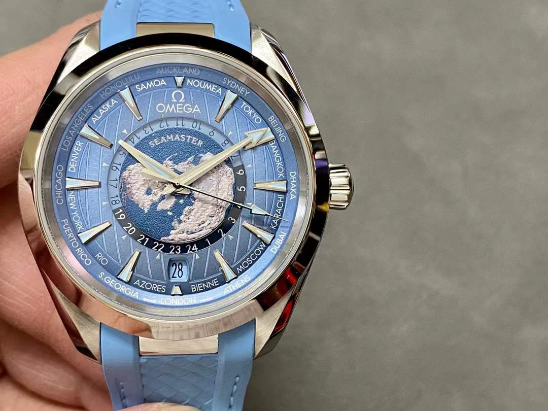 ComfortFit CBD Factory Omega Seamaster Aqua Terra Worldtimer 43mm “Summer Blue” （220.12.43.22.03.002）1:1 Super Clone – DD8938 Movement 245